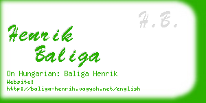 henrik baliga business card